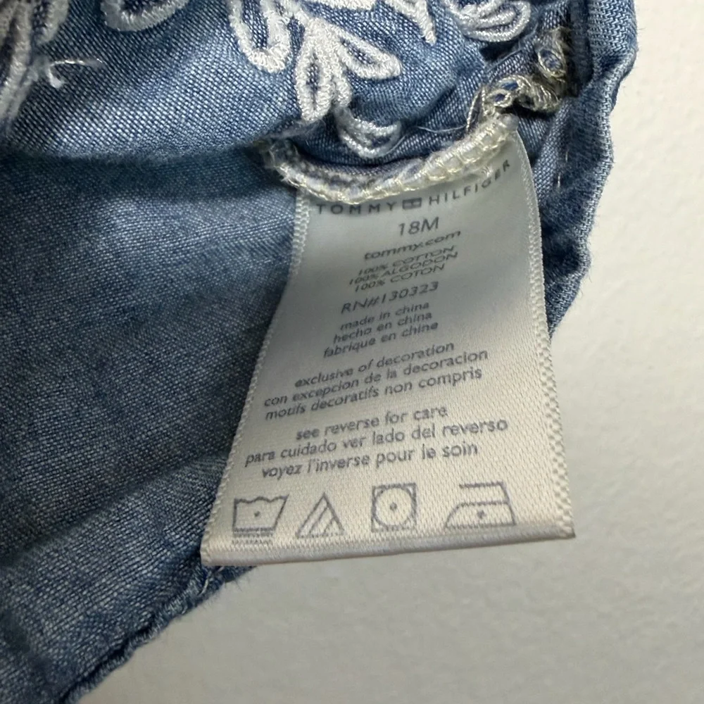 Tommy Hilfiger Baby Girls Denim Snap Dress - Size 18 months